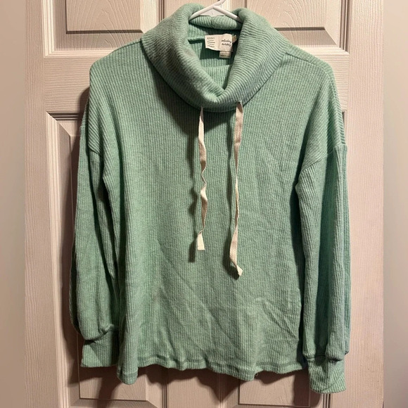 Anthropologie Saturday Sunday NWT seafoam green cowl drawstring sz XXS, 19” p2p - Picture 1 of 10